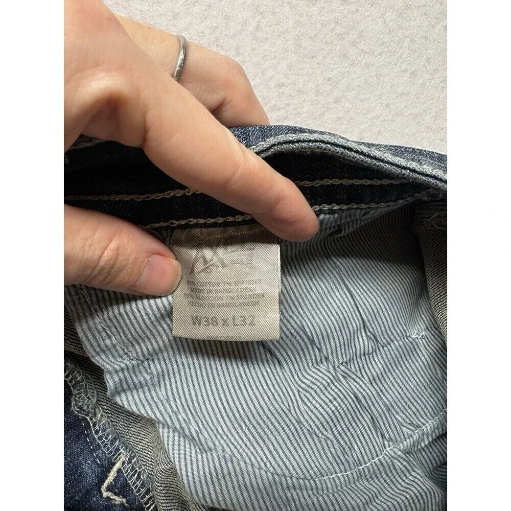 TK Axel Jeans Mens 38 x 32 Blue Denim Slim Boot Medium Wash Embroidered Y2K
